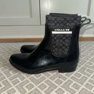 Coach Black Rain Boots